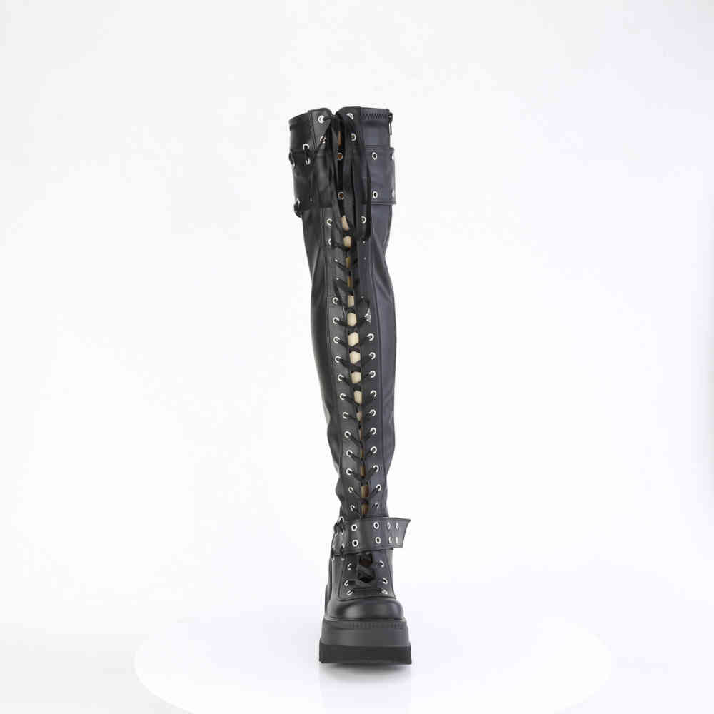DemoniaCult - SHAKER325 Platform overknee Boots - Black